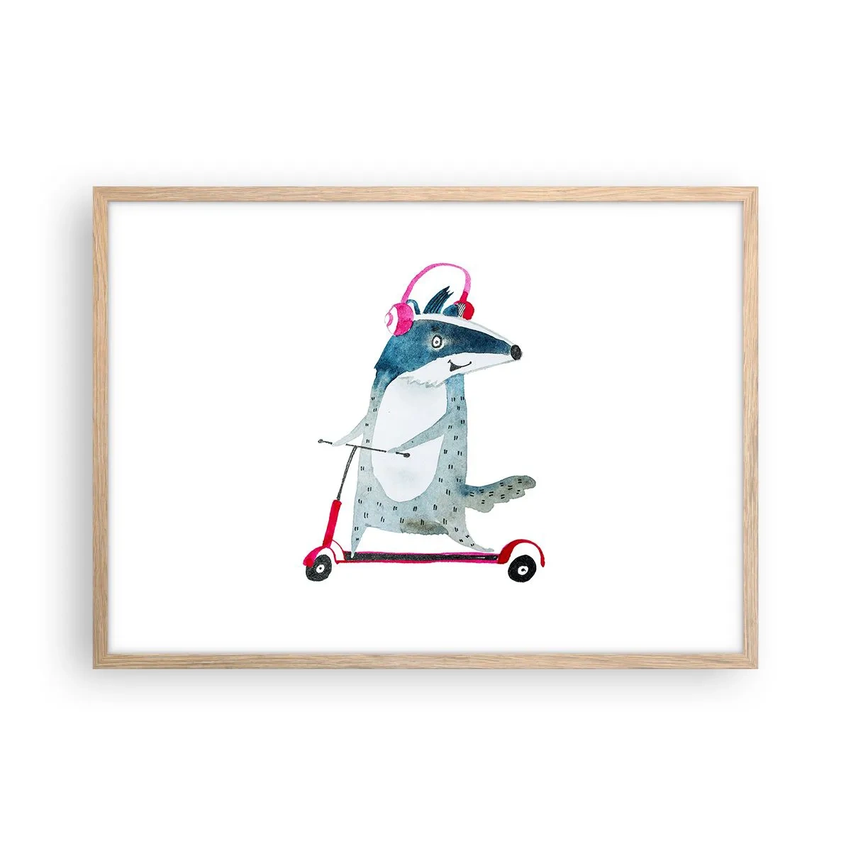 Plagát v ráme zo svetlého duba - Jazvečie radosti - 70x50 cm