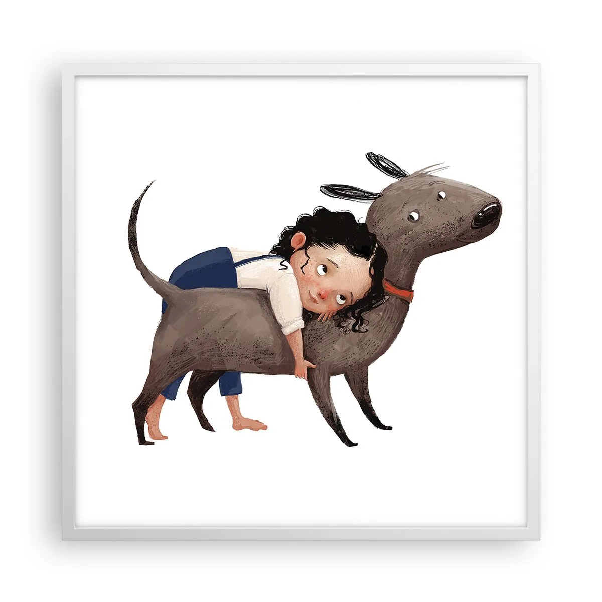 Plagát v bielom ráme - Najlepší priatelia - 60x60 cm