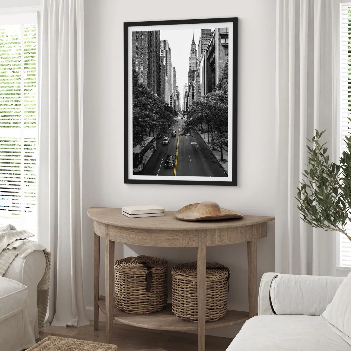 Plagát v čiernom ráme - Newyorské ráno - 70x100 cm