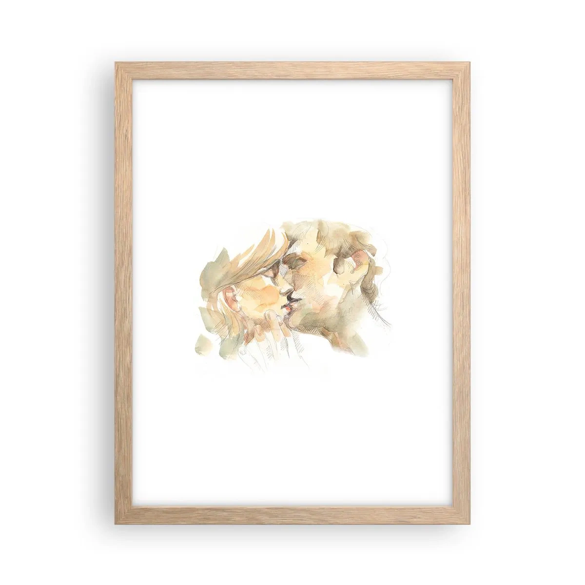 Plagát v ráme zo svetlého duba - Nájdená polovica? - 30x40 cm