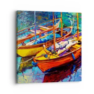 Obraz na plátne - Na vode hustej od farieb - 30x30 cm