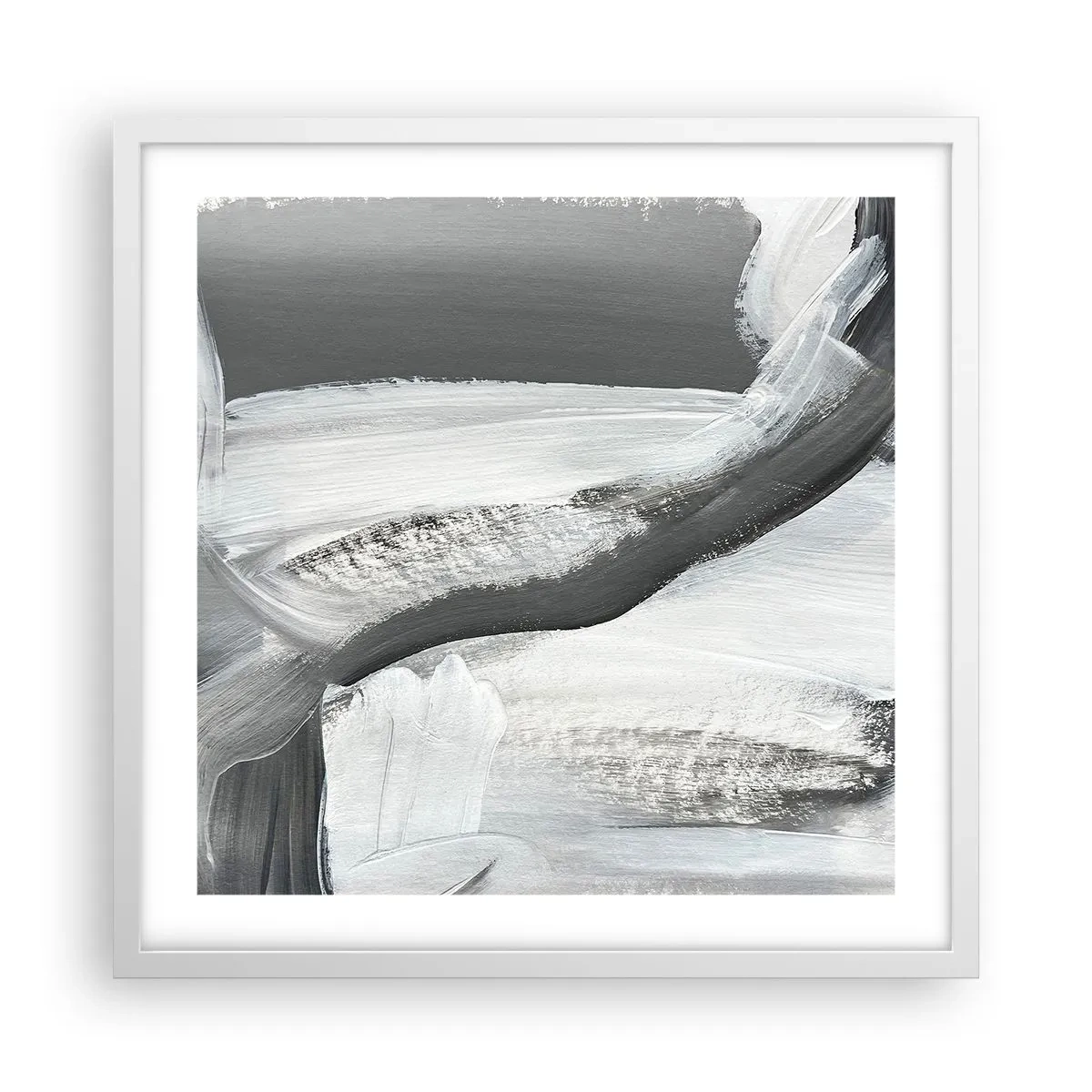 Plagát v bielom ráme - Pevným pohybom - 50x50 cm