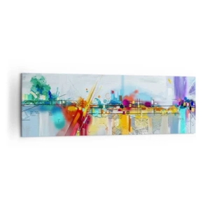 Obraz na plátne - Most radosti nad riekou života - 160x50 cm