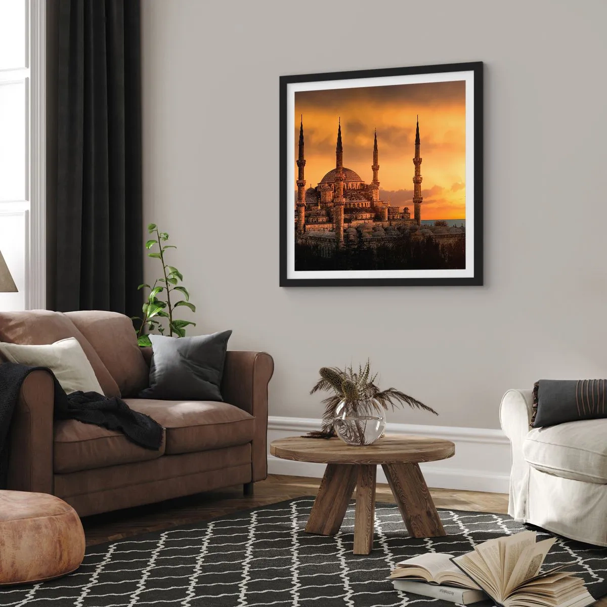 Plagát v čiernom ráme - Boh je veľký - 50x50 cm