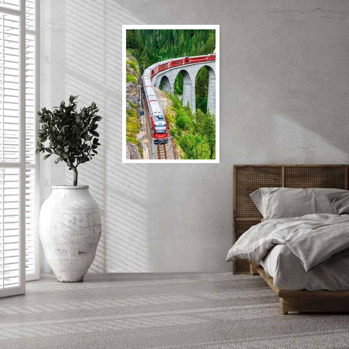 Plagát - Horský výhľad priamo z vlaku - 30x40 cm