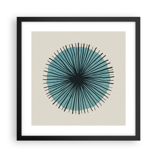 Plagát v čiernom ráme - Žiariaca modrá - 40x40 cm