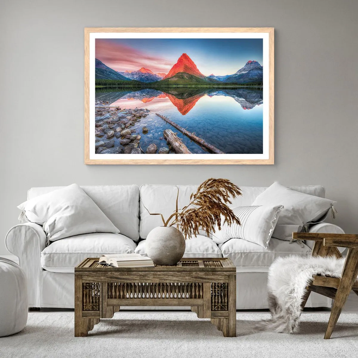 Plagát v ráme zo svetlého duba - Teplo a chlad - 100x70 cm