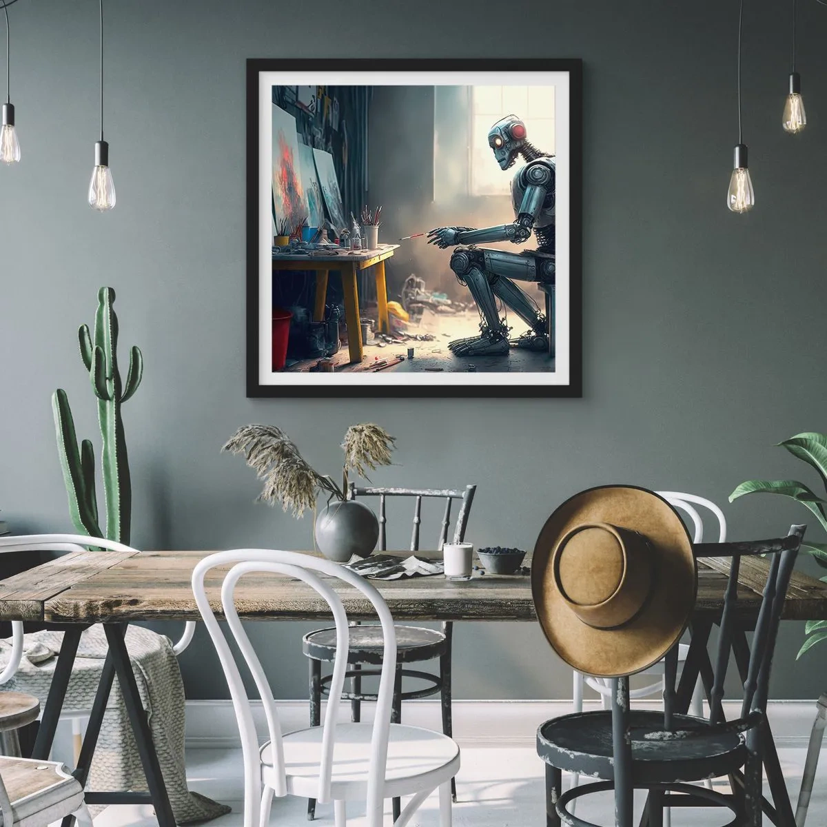 Plagát v čiernom ráme - Akt stvorenia - 60x60 cm