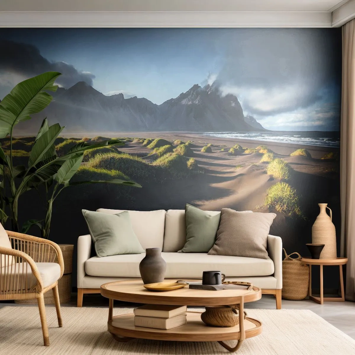 Fototapeta Premium Sand - Harmónia živlov - Krajina, Island, hory - 100x70 cm