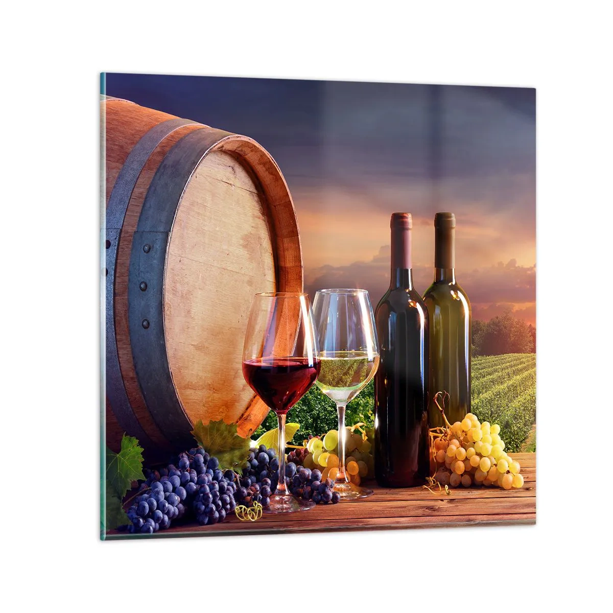 Obraz na skle - Tu má život chuť - 60x60 cm