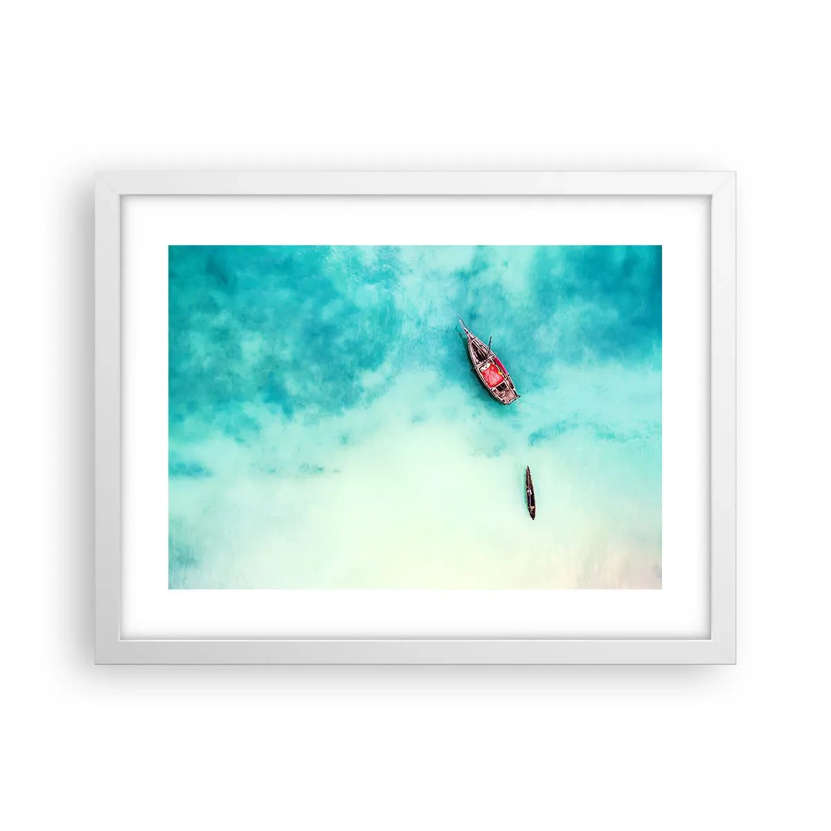 Plagát v bielom ráme - Pretože na plážach Zanzibaru, keď je prebytok vody… - 40x30 cm