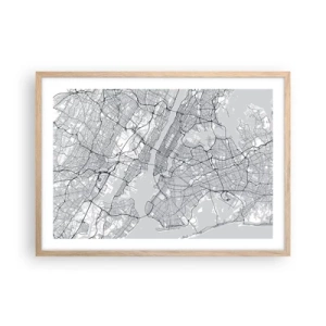Plagát v ráme zo svetlého duba - Anatómia metropoly - 70x50 cm