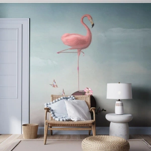 Samolepiaca Fototapeta Deluxe Sticker - Basketbalová alegória - Abstrakcia, Flamingo, Vták - 250x175 cm