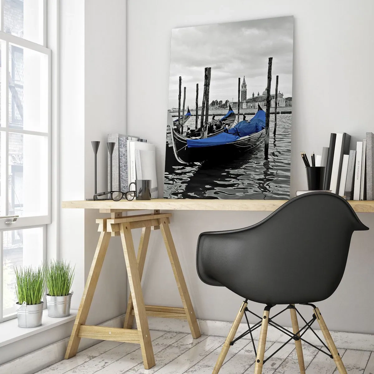 Obraz na skle - Zamyslené Benátky - 50x70 cm