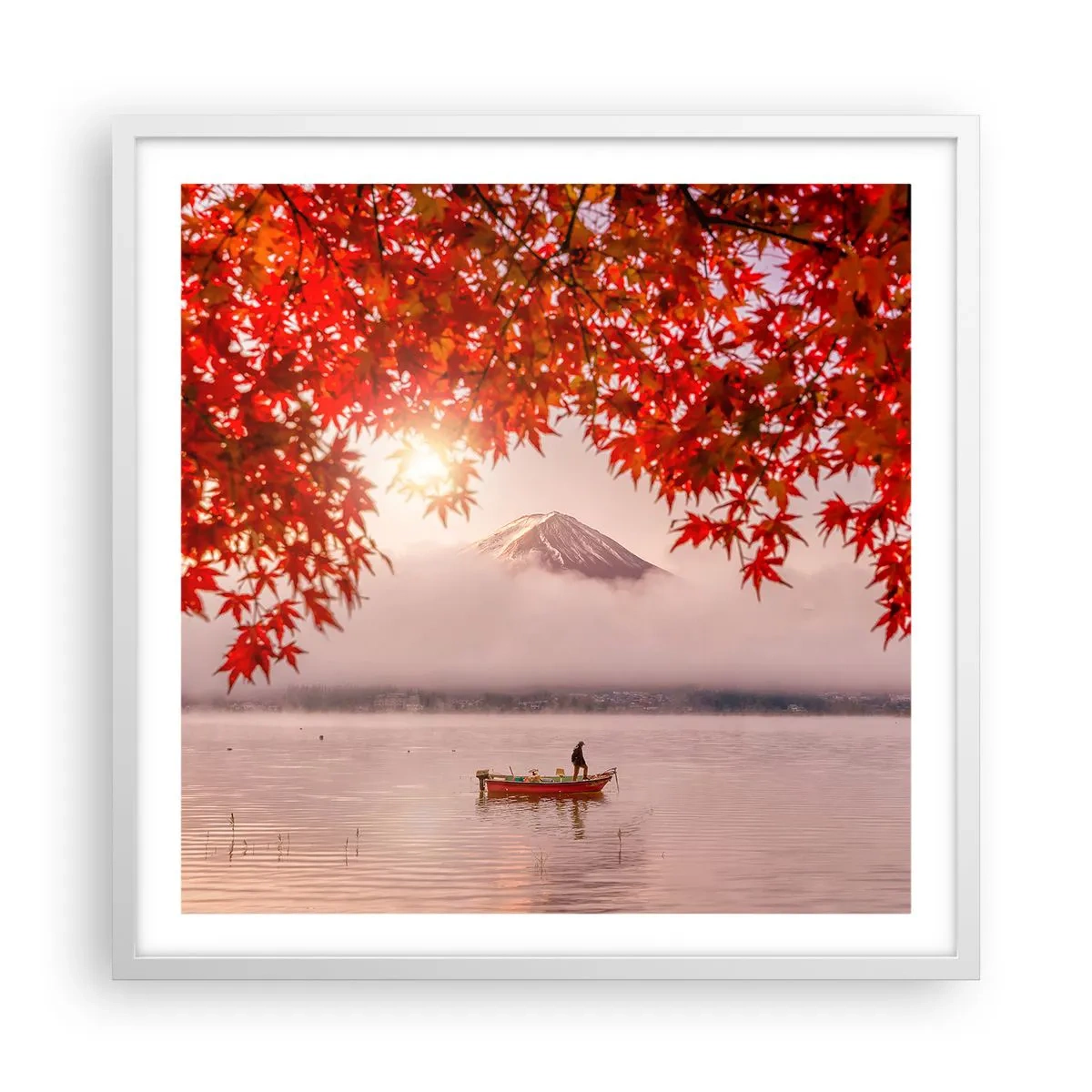 Plagát v bielom ráme - V japonskom štýle - 60x60 cm