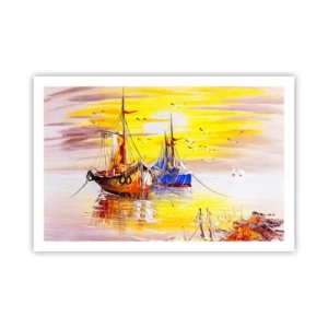 Plagát - Zaslúžený odpočinok v prístave - 91x61 cm