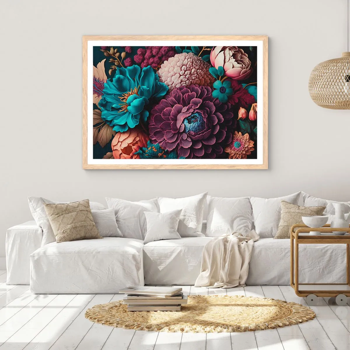 Plagát v ráme zo svetlého duba - Úroda prírody - 100x70 cm