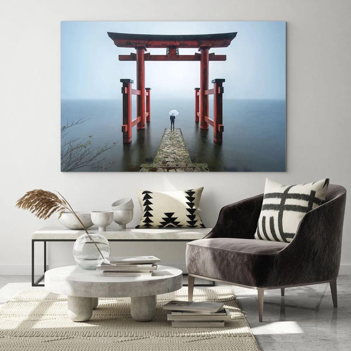 Obraz na skle - Japonské zamyslenie - 120x80 cm