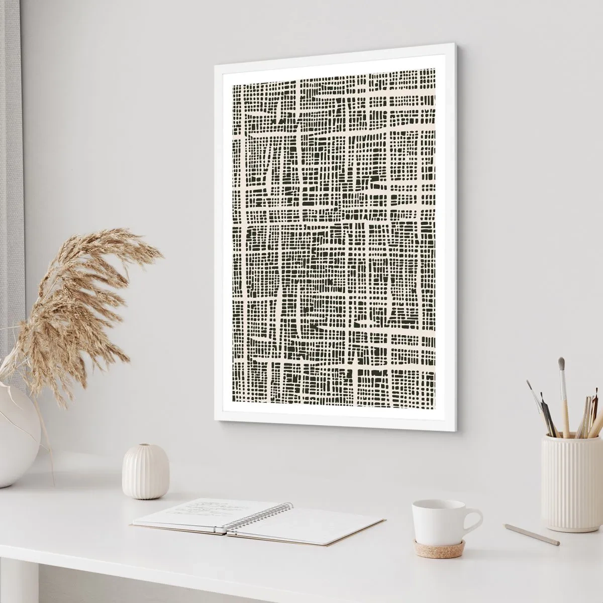 Plagát v bielom ráme - Tkaná kompozícia - 61x91 cm