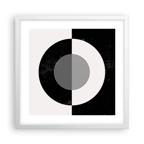 Plagát v bielom ráme - Harmónia v čiernej a bielej - 40x40 cm