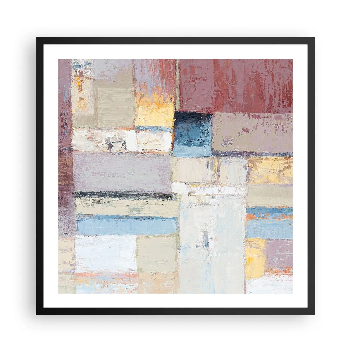 Plagát v čiernom ráme - Kľud geometrie - 60x60 cm
