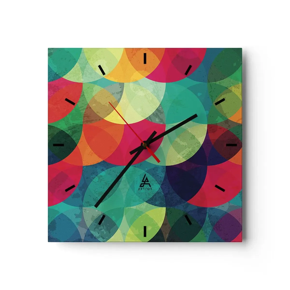 Nástenné hodiny - Vstúpiť do dúhy - 30x30 cm