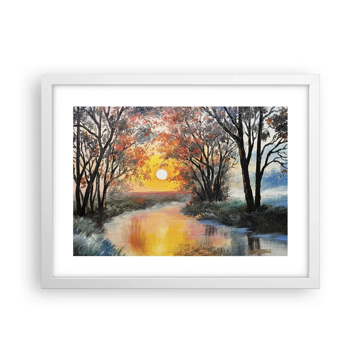 Plagát v bielom ráme - Jesenný nádych - 40x30 cm