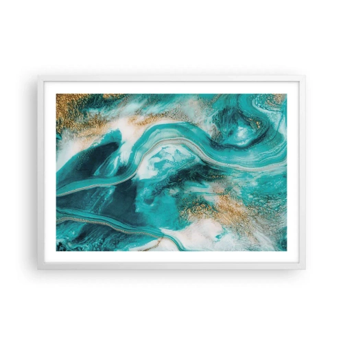 Plagát v bielom ráme - Rieka zlata - 70x50 cm