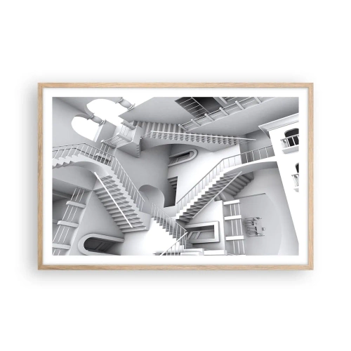 Plagát v ráme zo svetlého duba - Paradoxy prostoru - 91x61 cm