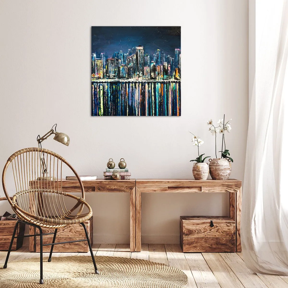 Obraz na plátne - Kaskáda svetiel - 40x40 cm