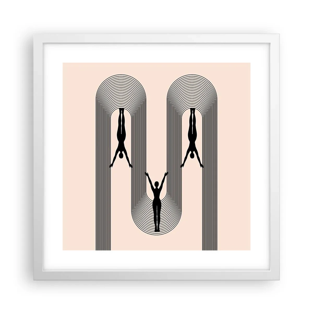 Plagát v bielom ráme - Hore nohami - 40x40 cm
