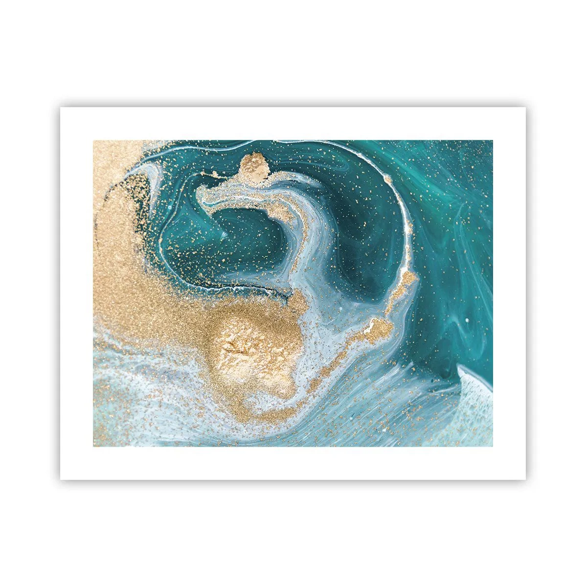 Plagát - Vír zlatej a tyrkysovej - 50x40 cm
