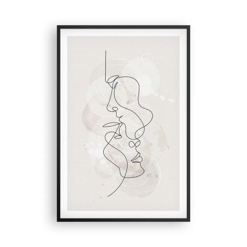 Plagát v čiernom ráme - Zamotaní v objatí - 61x91 cm