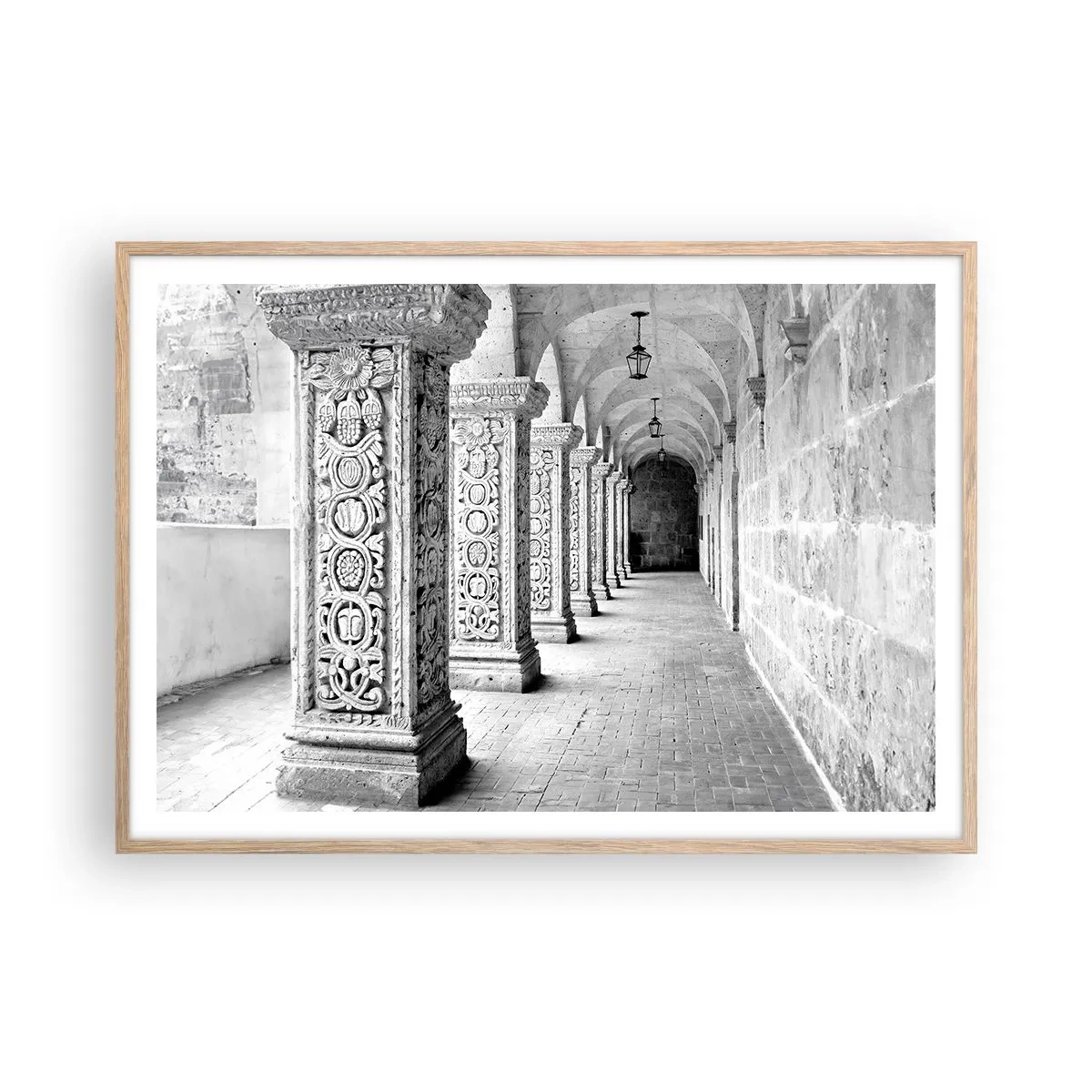 Plagát v ráme zo svetlého duba - Kam…? - 100x70 cm