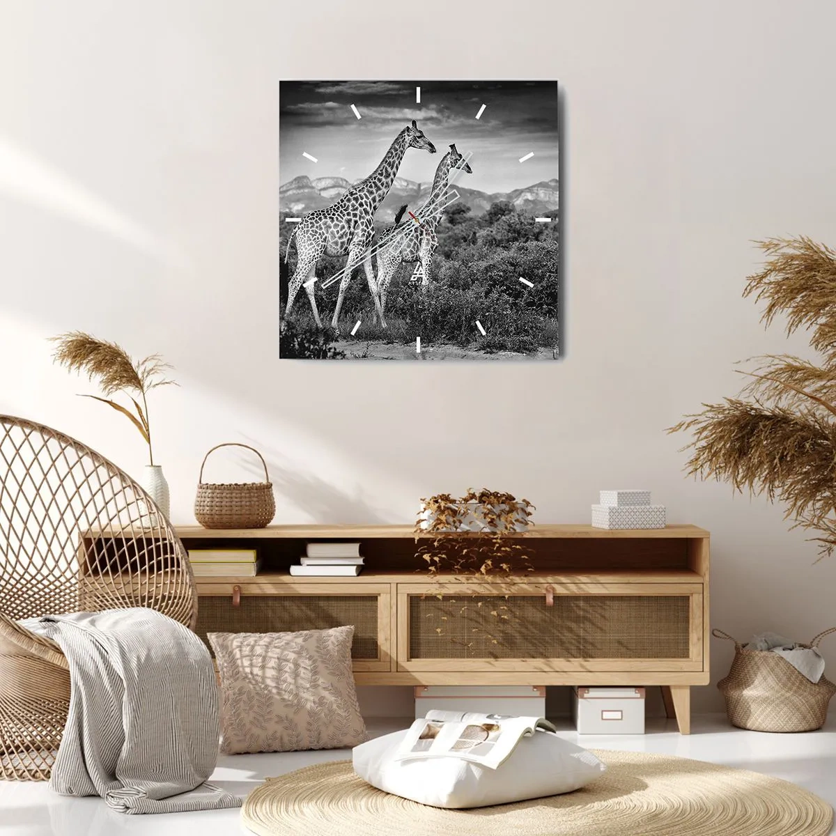 Nástenné hodiny - Vyššie kruhy v Afrike - 40x40 cm