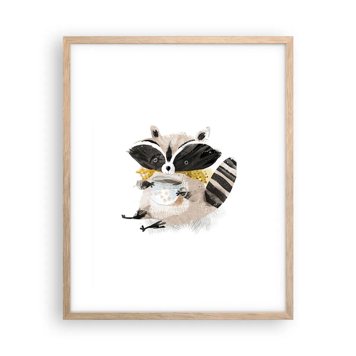 Plagát v ráme zo svetlého duba - Môj priateľ mýval - 40x50 cm