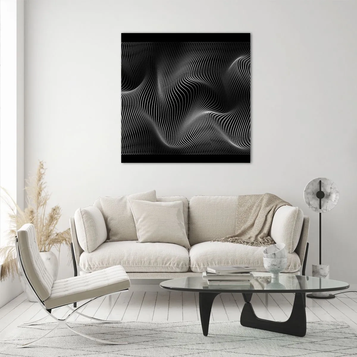 Obraz na skle - Tanec svetla v priestore - 70x70 cm