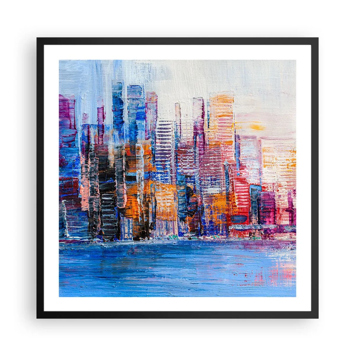 Plagát v čiernom ráme - Radostná metropola - 60x60 cm