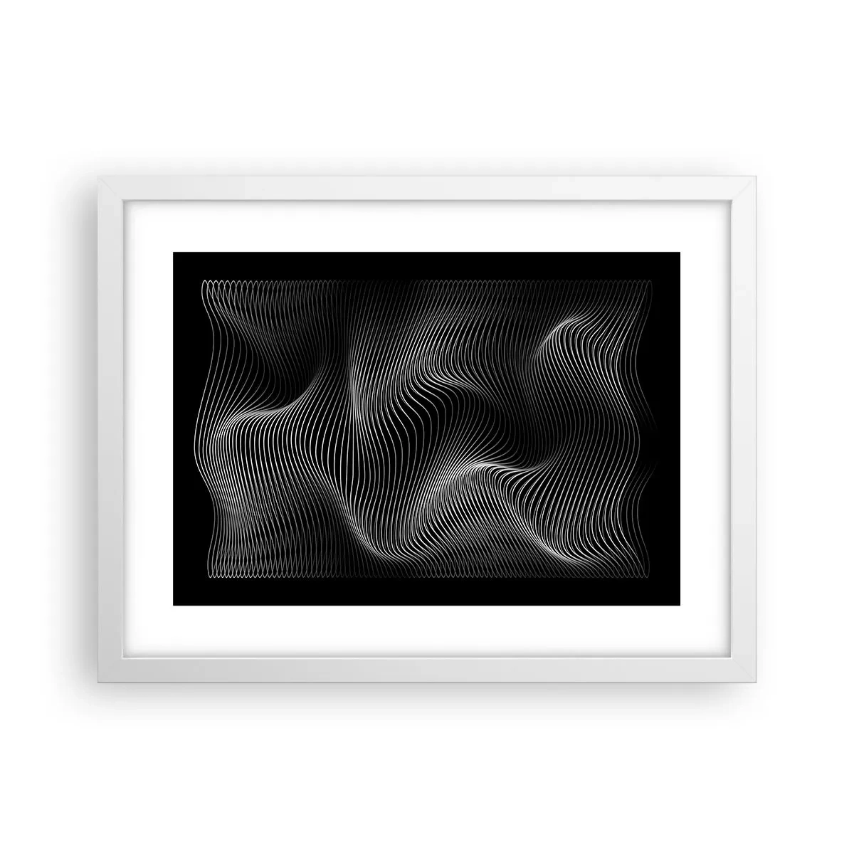 Plagát v bielom ráme - Tanec svetla v priestore - 40x30 cm
