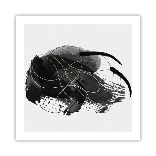 Plagát - Upletené z čiernej - 50x50 cm