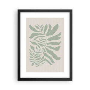 Plagát v čiernom ráme - Smaragdová vetva - 30x40 cm