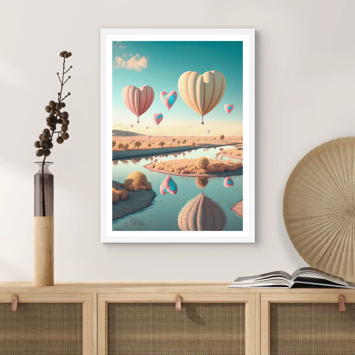 Plagát v bielom ráme - Láska ťa nechá vzlietnuť - 40x50 cm