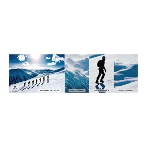 Vzorka fototapety Premium Canvas - Tím dobývateľov - Horská túra, Krajina, Alpy - 100x30 cm