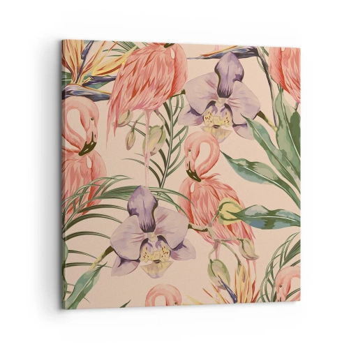Obraz na plátne - Ružový balet v kvetoch - 60x60 cm
