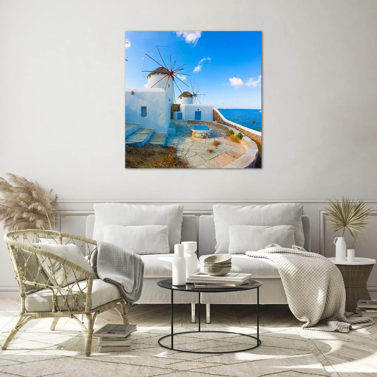Obraz na skle - Modrý vietor od mora - 60x60 cm