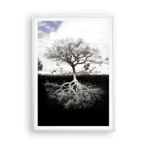 Plagát v bielom ráme - Objavenie podstaty sveta - 70x100 cm