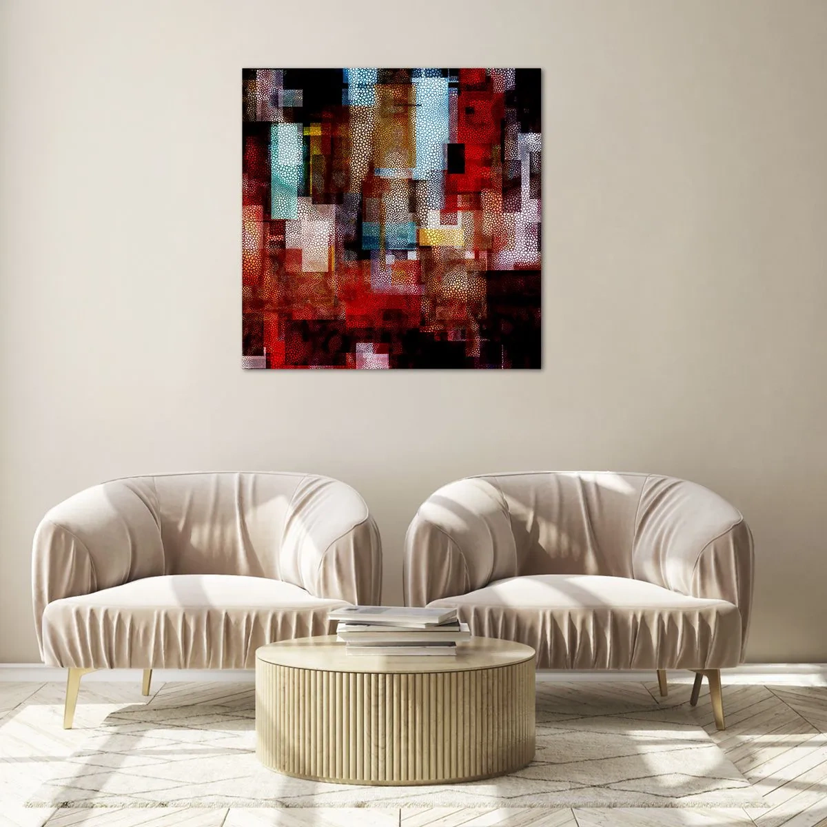 Obraz na skle - Chaos a zmätok - 50x50 cm