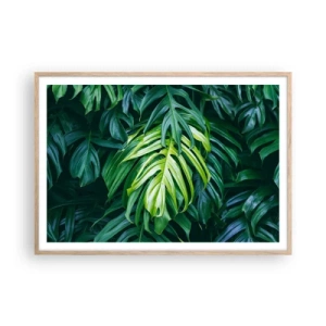 Plagát v ráme zo svetlého duba - Ponoriť sa do sviežosti - 100x70 cm
