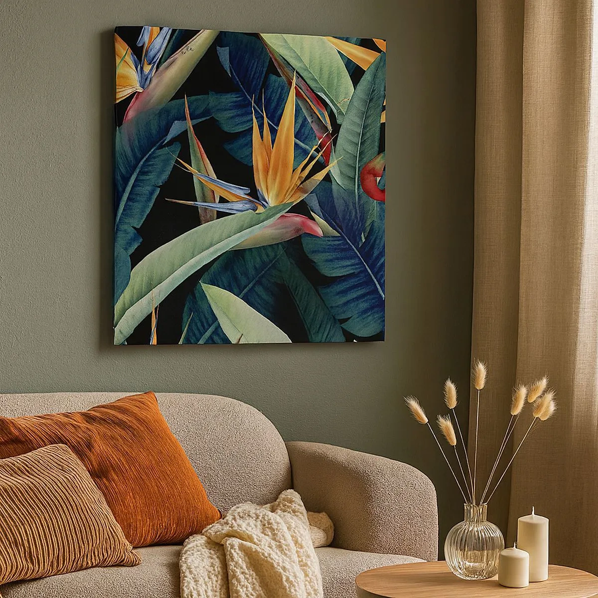 Obraz na plátne - Plamenné kvety trópov - 30x30 cm