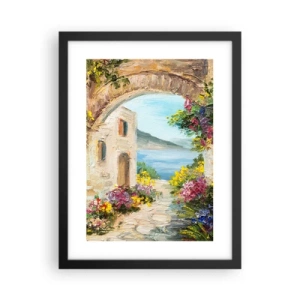 Plagát v čiernom ráme - Pôvab pobrežnej krajiny - 30x40 cm